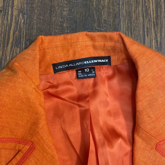 Women’s Linda Allard Ellen Tracy Orange Blazer - Picture 2 of 4